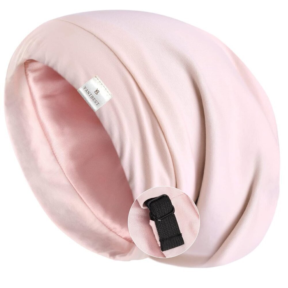Silk Satin Bonnet Hair Wrap for Sleeping, Adjustable Slouchy Beanie for Women, S